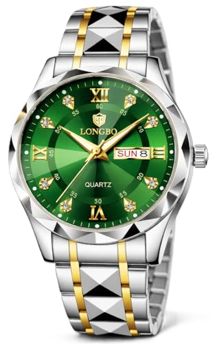 Image of LONGBO Zenith Diamond Analog Watch for Men Business Stainless Steel Watches Luxury Men's Wristwatch | Birthday Gift for Men | Gift for Husband | Gift for Brother