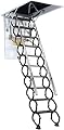 Alloy Attic Access Ladder Concertina Loft Ladder Indoor Alloy Attic Stairs Pull Down Attic Ladder Home Folding Telescopic Ladder Can Bear 880 Lbs (70x100cm/27.5x39in)