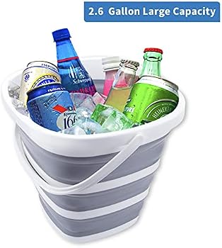Eyliden Secchio Pieghevole 10L – Multiuso Per Pulizie, Campeggio, Giardino – Con Manico Antiscivolo, In PP E TPR