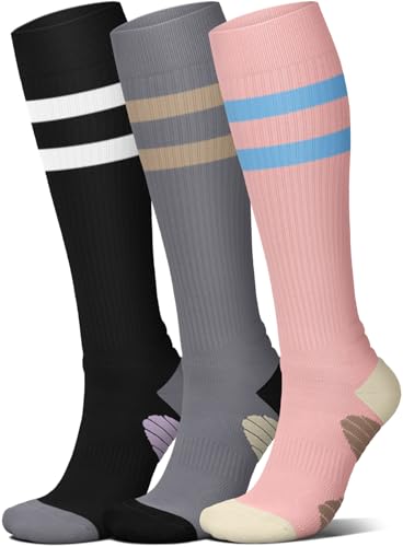 Image of 4 Pairs Compression Socks for Women Circulation-Best Support for Nurses,Running,Athletic,Travel