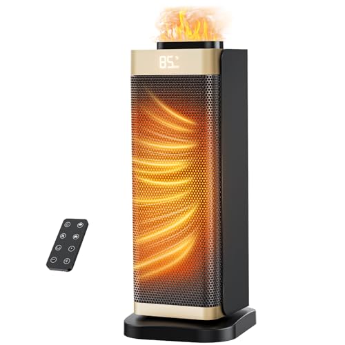 Space Heaters for Indoor Use, Staholz 3 in 1 Portable Space Heater with Humidifier/Ambient Light, Electric Heaters with Thermostat,70° Oscillation,12H Timer,Ultra-Quiet for Bedroom,Office(GD)