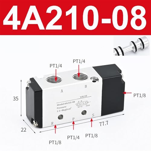 Distributeur pneumatique 4A310-10 de commande d'air pour vérin industriel - 3