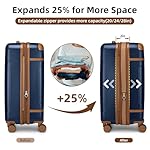 LARVENDER Luggage Sets 3 Piece Expandable Carry on Luggage 22x14x9 Airline Approved Hardshell Suitcase with Wheels TSA Lock, Lightweight Suitcase Set for Women with Travel Backpack, Navy Blue - Image 2