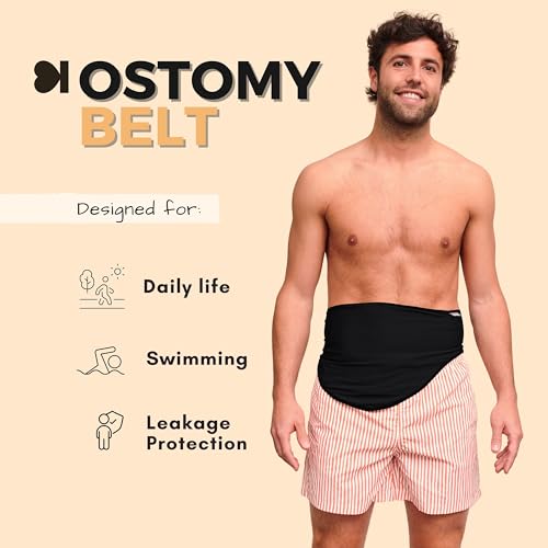 image for SIIL Ostomy Belt for Men and Women Black for Adbomen, Colostomy Bag Co