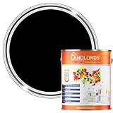 Landlords Anti-Mould Condensation & Damp Paint | Anti Condensation Paint for Walls & Ceilings | Prevents Damp & Mould | Bathroom Kitchen - Black - 1L - Matt
