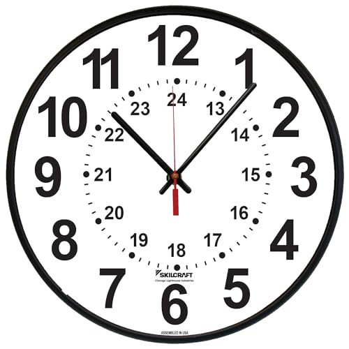 Reloj de pared analógico AbilityOne blue 12.75 in diámetro miniatura 1