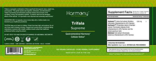 Trifala Capsules - Highest Potency Maximum Bio-Availability For Natural Digestive Support, Fighting Body Infections, Improving Blood Circulation. Digestive Supplements #TOP1