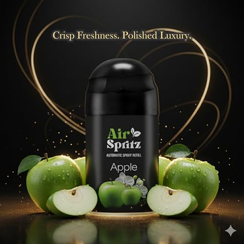 Image of Air Spritz 225ml Freshmatic Automatic Air Freshener Refill (GREEN APPLE | LAVENDER | SANDALWOOD | JASMINE - Pack of 4) | Automatic Room Freshener, Bathroom Freshener and Room Spray