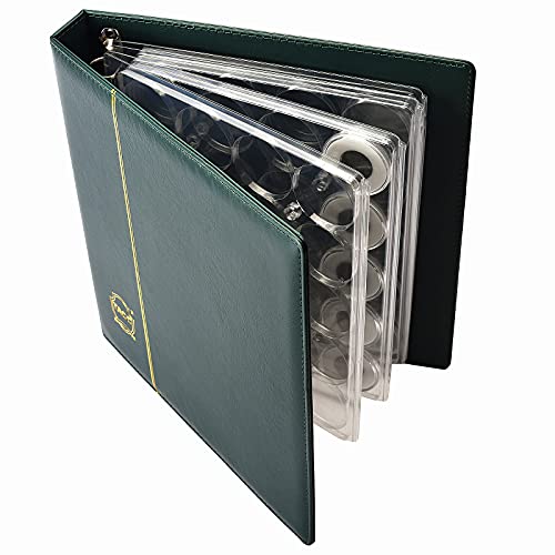 Álbum para Cápsula de Moneda Libro de Colección Monedas Suministros Verde 7