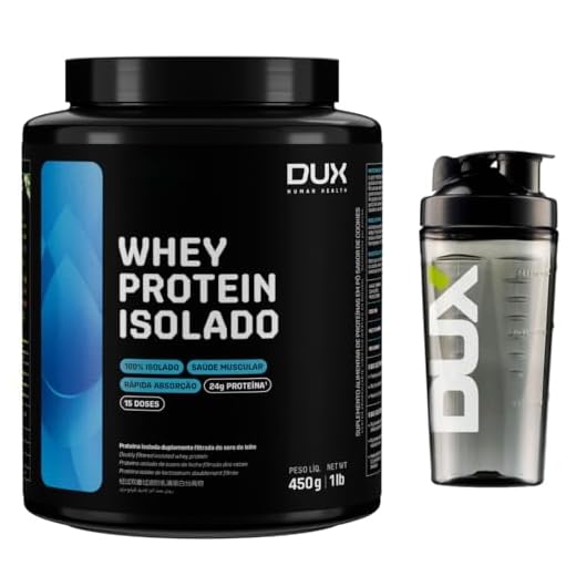 Combo Whey Protein Isolado Dux Nutrition 450g + Coqueteleira - Sabor Coco