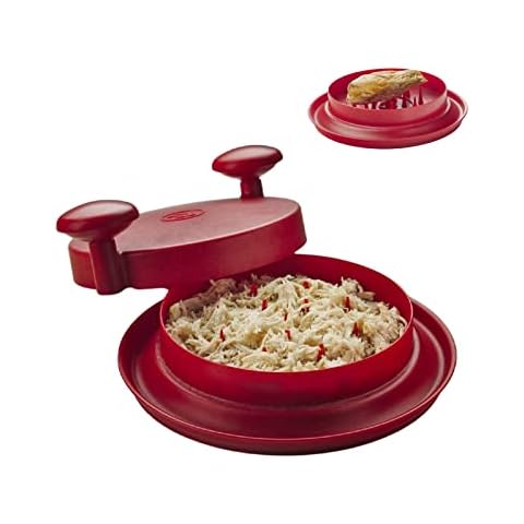 FusionBrands ShredMachine, Red -The Quick, Easy to Use Alternative to Bear Claws Meat Shredder for Pulled Pork, Beef, Chicken, & More - BPA Free Hand Shredder with Easy to Grip Handles, Non-Skid Base Cover