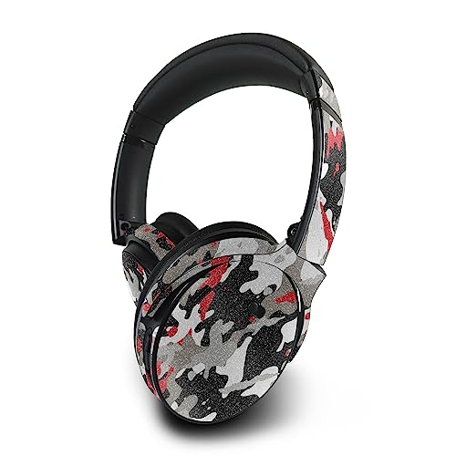 Image of MightySkins Glossy Glitter Skin Compatible with Bose QuietComfort 45 Headphones - Red Camo | Protective, Durable High-Gloss Glitter Finish | Easy to Apply, Remove, and Change Styles | Made in The USA
