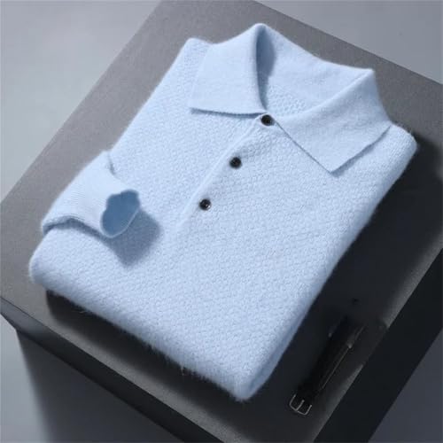 Kelsiop Men's Cashmere Large Size Sweaters Winter Solid Casual Knit Pullovers Long Sleeve Warm Jumper to2