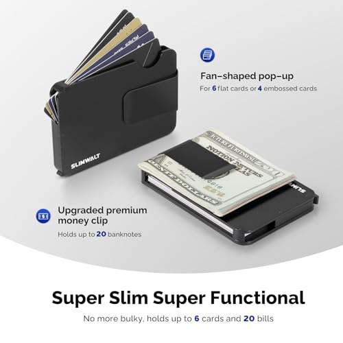 Cardfan Wallet for Men with Money Clip - Minimalist Slim Fan-out Card Holder, Mens Wallet with RFID Blocking, Metal Pop Up Wallets Black, Gifts for Men2