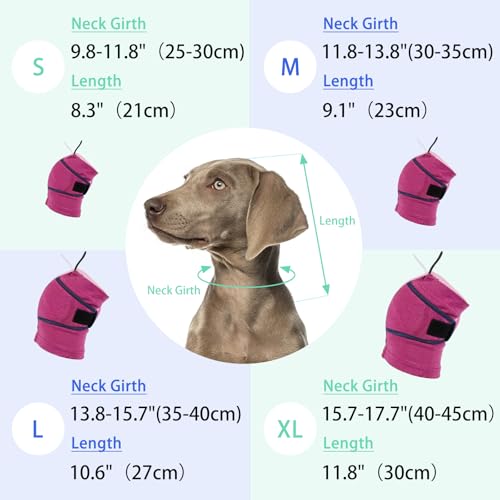 Image of MIGOHI Small Dog Ear Muffs for Noise Anxiety, Soft Calming Hoodie for Fireworks & Thunderstorms, No Shake Ear Wrap Dog Hematoma, Adjustable Head Cover for Dogs Bath Grooming,Chihuahua Yorkie,Purple S
