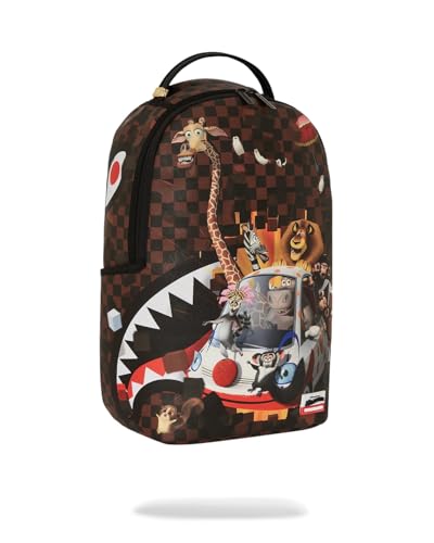 Sprayground Madagascar Checker Smash DLXSV Backpack, Unisex, Brow...
