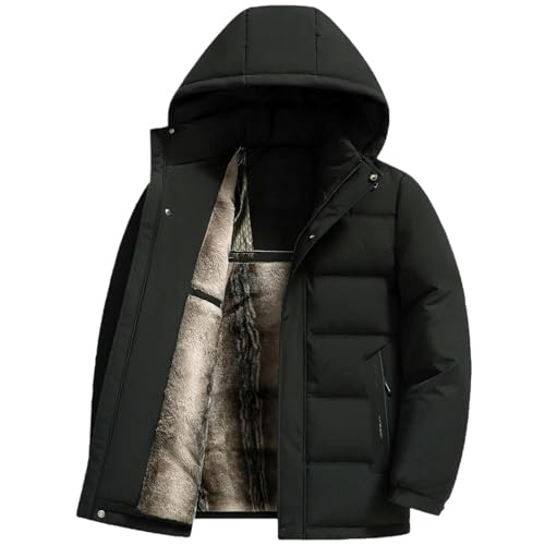 Doudoune chaude à capuche pour vos balades d'hiver manteau homme mûr protection vent