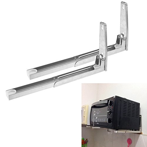Mikrowellen-Wandhalterung für Mikrowelle, Edelstahl, Wandhalterung, ausziehbar, faltbar