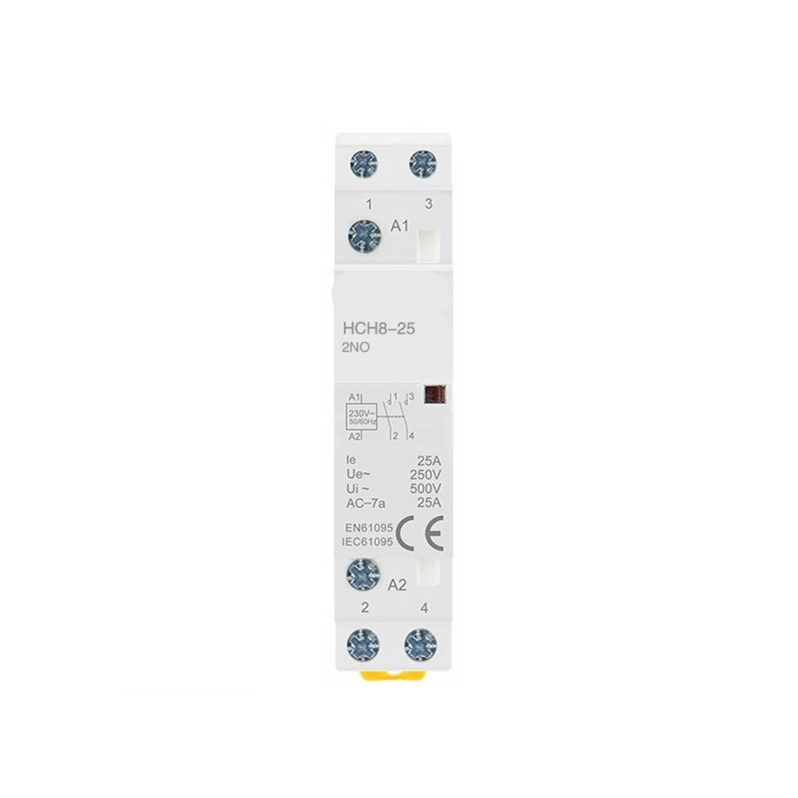 RCGKNNMUZ HCH8-25 Modular Contactor 2P 2NO 1NO1NC 2NC 24V 110 110V 220V Automatic Household Contactor 1Pcs(2P 25A 2NO 110V)