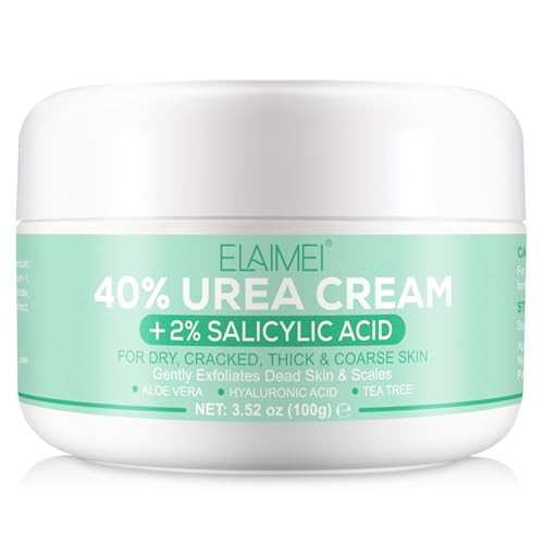 Urea Cream 40 Percent For Feet Maximum Strength 40% Urea Cream Plus 2% Salicylic Acid with Hyaluronic Acid Tea Tree and Aloe Vera for Foot and Hand - Deep Moisturizes Callus Remover 3.53 oz (100g)