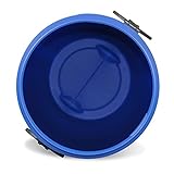 plasteo® 2 Stück: 60 L Weithalsfass mit Spannverschluss | 100% Lebensmittelecht | Universalfass | Futtertonne | Regen Maische Tierfutter Trinkwasser Camping Lagerfass | Stapelbar | Blau