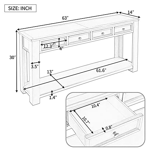 Rustic Chic Console Table with Storage