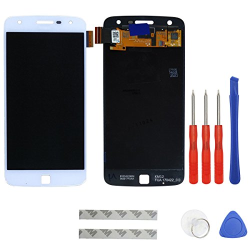 swark AMOLED Display Compatible with Motorola Moto Z Play Droid XT1635-01/02 Digitizer Touch Screen Assembly Replacement (White) + Tools