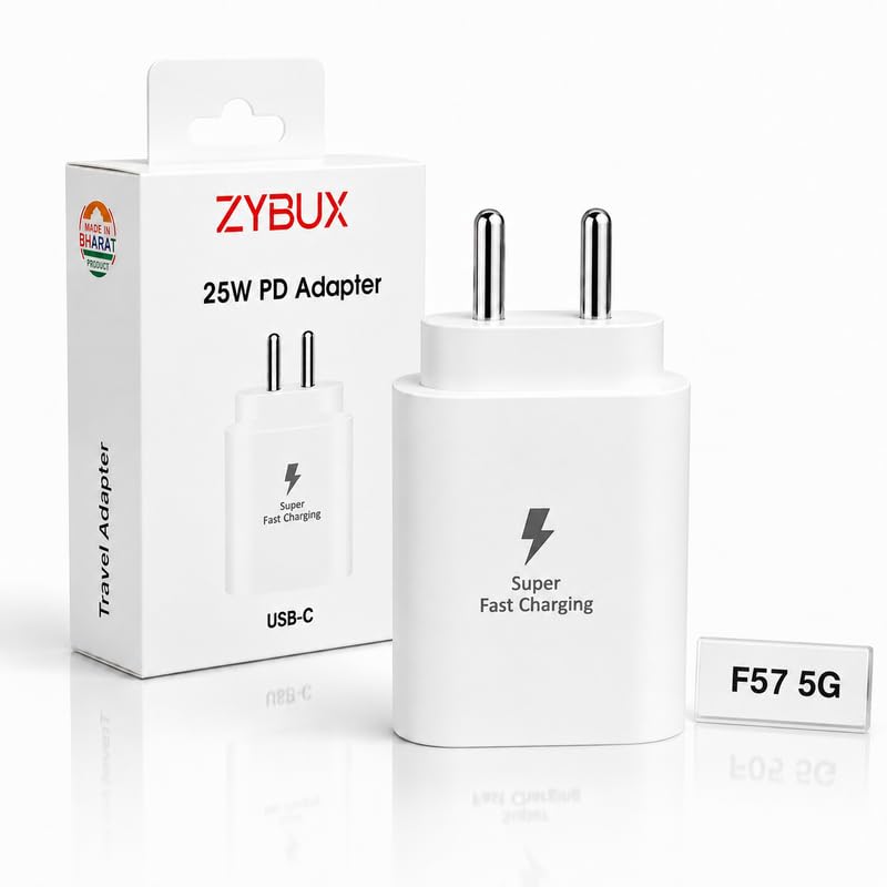 Image of 25W USB-C Fast Charger Adapter Compatible with Samsung Galaxy F57|A05 /A27 /A04 /A06 /M47 /M04 /M05 /M06|F54 /F55 /F56 /Tab S8|S9|S10 Series and Other Type-C Devices