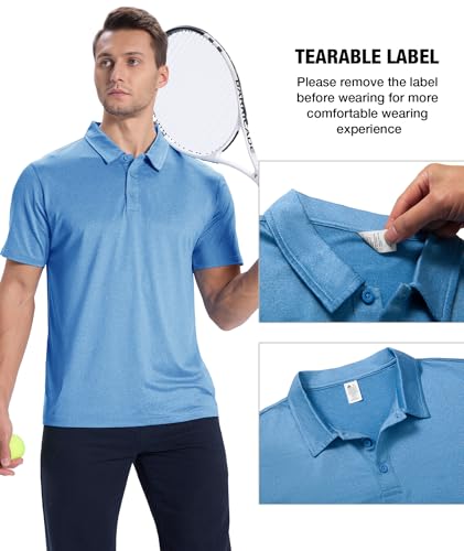 ZITY Golf Shirts 3 Pack Mens Polo Shirts Short Sleeve Collar Performance Golf Polo Plain Casual Athletic Tshirts - image 3