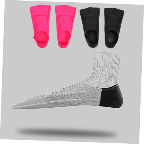 Luxshiny Aletas Cortas de Entrenamiento para Buceo de Silicona Talón Abierto Snorkel Flippers Negro XL 45-47 para Adultos Hombre miniatura 3