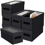 AOBOPLE CD Storage Boxes,8 Pack Stackable CD Organizer Box with Lid,Cardboard CD Case Holder,Holds 240 Jewel Cases,12.48 x 5.31 x 5.92 inches Durable Media Storage with Clear Window