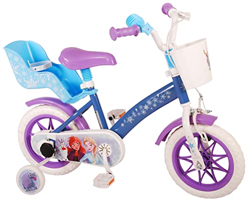 albri Bici Bambino Di Da Pollici Bicicleta Infantil de Frozen de 12 Pulgadas con estabilizadores Laterales y portabamolas, Unisex niños, Azul Claro, Piccola