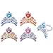DecoPac Crown Jewels Cupcake Toppers, 24 Jeweled Cupcake Rings, Prince & Princess Tiaras or Crowns, Food Safe Royal Cake Decorations - 24 Pack