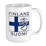 CafePress Finland Suomi Flag Large Mug Coffee Mug, Large 15 oz. White Coffee Cup