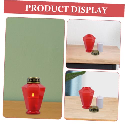 Velas led hexagonales de cementerio y jardín para decoración religiosa sin batería, pack de 2 3