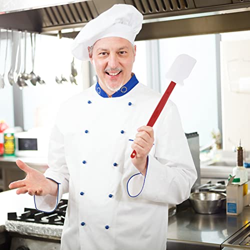 Lasnten Set Of 2 Silicone Spatula Heat Resistant Commercial 16 Inch Spatula Heavy Duty Rubber Scraper Spatula Long Silicone Scraper Spoon For Baking Cooking Mixing, Dishwasher Safe, Red Handle #TOP6