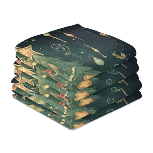 Juego de paños de cocina navideños GAIREG absorbentes de 28x18" con estampado festivo 5