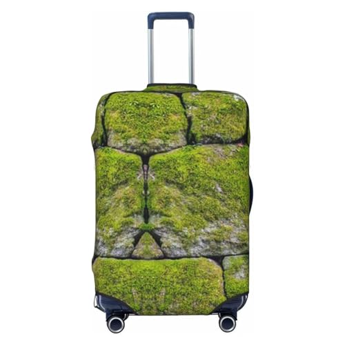 Moss Stone Pavement Print Luggage Suitcase Covers Elastic Washable Luggage Protector Luggage Covers For Suitcase