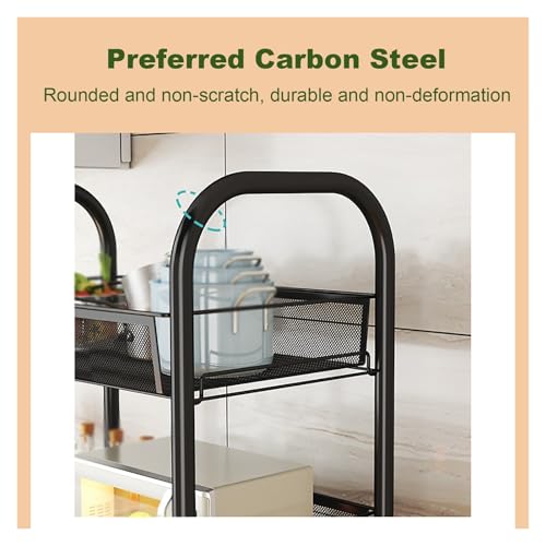 Carrito de almacenamiento de 4 niveles para organizar frutas y aperitivos en tu cocina 4
