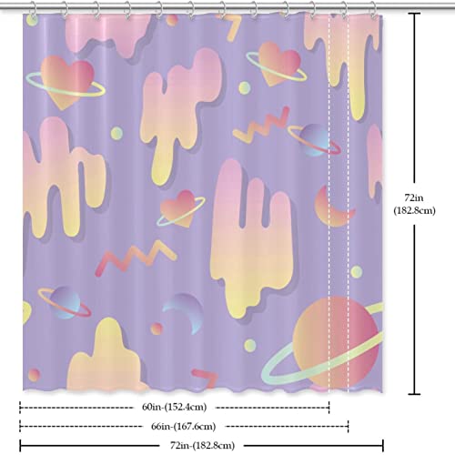 Rideau de douche lavable imprimé graffiti violet avec 12 anneaux inclus - 7