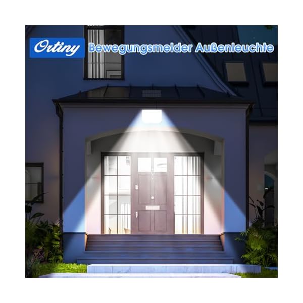 Ortiny Solarlampen für Außen mit Bewegungsmelder 256 LED 3 Modi, Solarleuchten Aussen IP65 Wasserdichte, Aussenleuchte 210°Beleuchtungswinkel Solarlampen Gartenleuchten für Terrassen/Garagen 2 Stücke – Bild 9