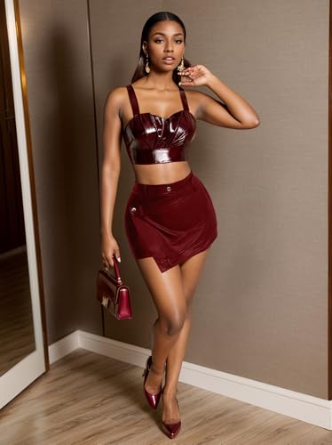 Faux Leather Shorts for Women Sexy High Waisted PU Micro Mini Short Stretchy Bodycon Party Pleather Skorts Hot Pants4