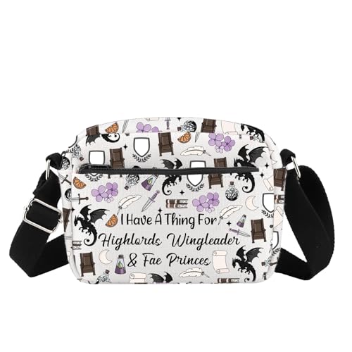 VAMSII 4th Wing Merch Crossbody Bag Highlords Wingleader And Fae Princes Gift for 4th Wing Fans Novels Gift