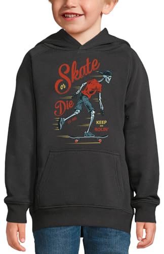 Sweat à capuche skateboard squelette enfant, hoodie de skate automne coton