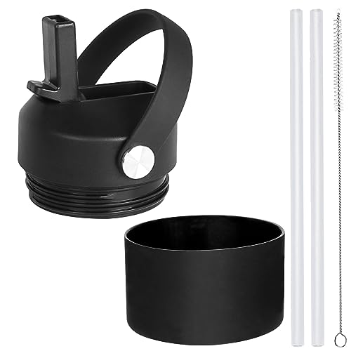 SYACOT Straw lid for Yeti Rambler Water Bottle 18 26 36 64 oz, Replacement Cap Straw Cap for RTIC and Yeti Bottle, Silicone Boot Only Fit 36 oz Yeti Rambler Bottle (Black&Boot)