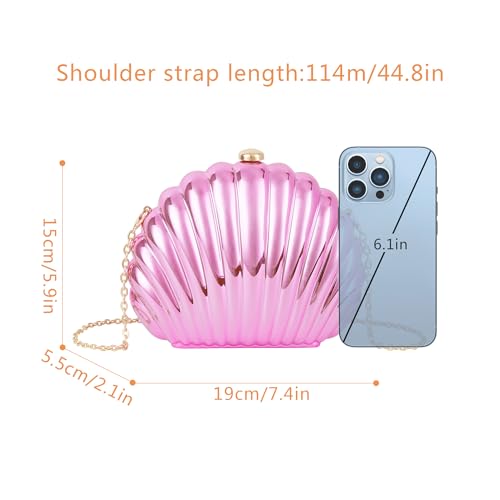 Image of Women Seashell Evening Bag Purse Mermaid Chain Strap Clutch Handbag Shoulder Bag | Seashell