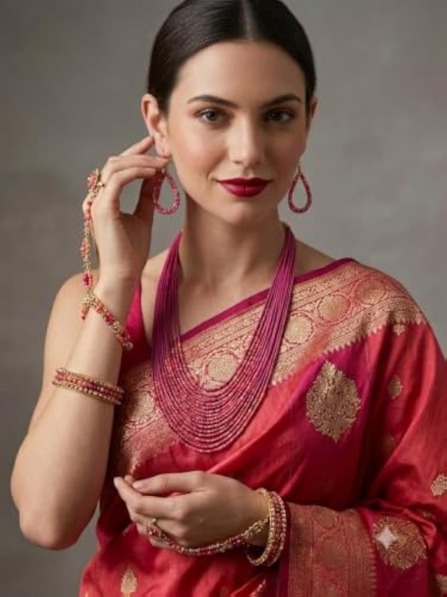 Layered Statement Necklace & Earring Set for Women