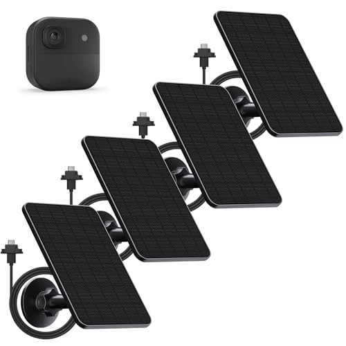 Image of 4 Pack Solar Panel for Blink Camera 2K+/4, 4W Solar Panel Charger Compatible with Blink Outdoor 4(4th Gen), USB-C Port, IP65 Waterproof Rubber Plug, 13.1ft Cable, Adjustable Mount(Camera Not Included)