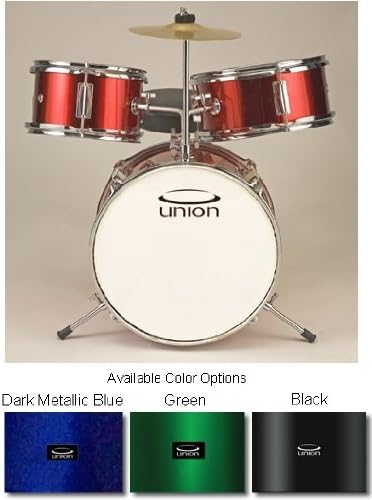 Union 3 pc. Junior Kids Drum Set UT3 *RED* Complete with Seat, Sticks, Pedal (for 3-5 yrs old)