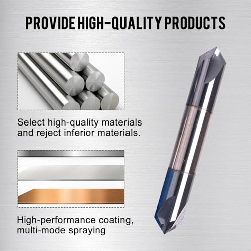 Image of NZ 4 Flute 3 /8 inch Carbide Double Chamfer Mill with AlTiN Coated | 90Chamfer Angle, Milling Cutter HRC45 for Machining Quenched steel, stainless steel, titanium alloy, alloy steel